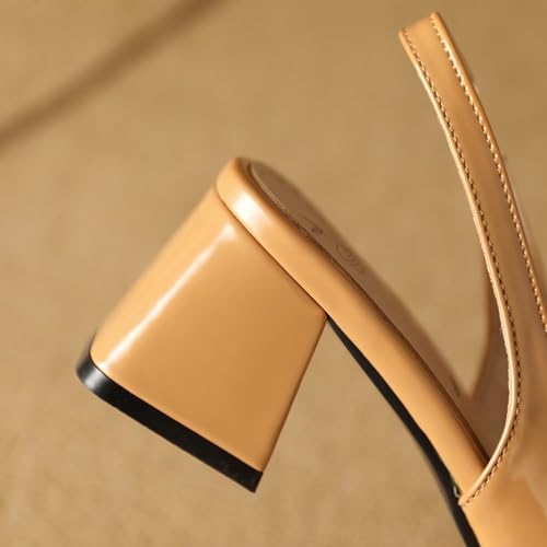 Image of Women's Slingback Block Low Heels Pumps Closed Square Toe Slip On Chunky Heel Work Party Wedding Office Dress Shoes Comfortable Elegant