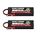 Produktbild Hilldow RC Battery 2S LiPo Akku 7,4V 65C 5500mAh mit Deans T Stecker, 2 Pack Hardcase Batterie Lipo Battery Rechargeable für RC Cars LKW Buggy Boot