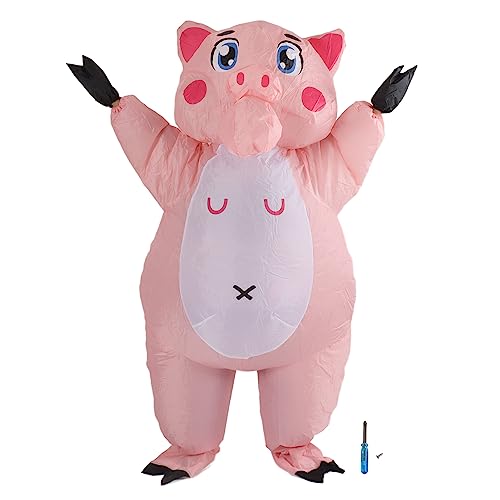 Costume de cochon gonflable rose pour Halloween et soirées déguisées