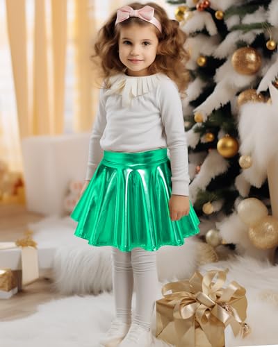 Kereda Girls Metallic Skater Skirts Shiny Flared Holographic Skort Green 7-8 Years thumb #5