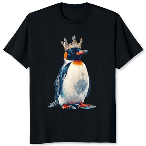 Emperor Penguin Shirt for Men Funny Graphic Tees Black Short Sleeve T-Shirt