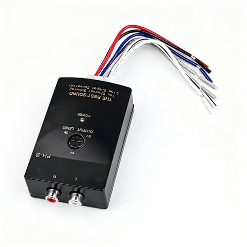SSGP 2-Channel High to Low RCA Converter Plug & Play Line Output Converter for Adding Amp & Subwoofer Boosts Bass & Clarity Easy Install for Car Audio Systems