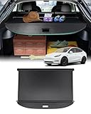 Powerty Retractable Trunk Cover for 2020 2021 Tesla Model Y 5-Seaters (Not for 7-Seaters), Retractable Trunk Cover Privacy Cover Truck Replacement for 2020 2021 Model Y Accessories (Canvas Texture)