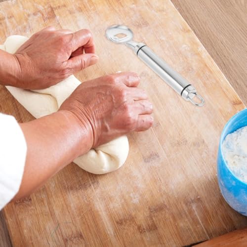 Image of Hemoton Dough Cutter 7.20 Inch Stainless Steel Chinese Noodles Cutter Handheld Dough Scraper Tool for Kitchen and Manual Pasta Makers