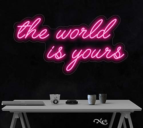 Letrero LED de neón de The World is Yours LF021, fabricado en Estados Unidos