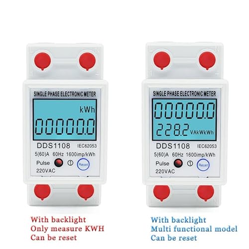 Compteur d'énergie numérique monophasé 220V avec écran rétroéclairé - 2