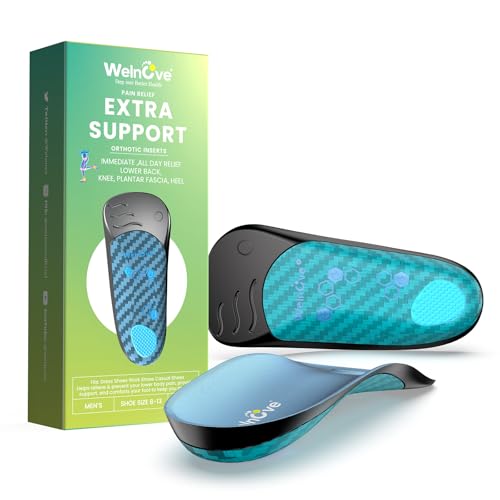 Welnove Plantar Fasciitis Insoles for Men Arch Supports Orthotics Inserts Relieve Flat Feet, High Arch, Foot Pain,Shoe Inserts for Flat Feet Plantar Fasciitis Relief Men's 8-13