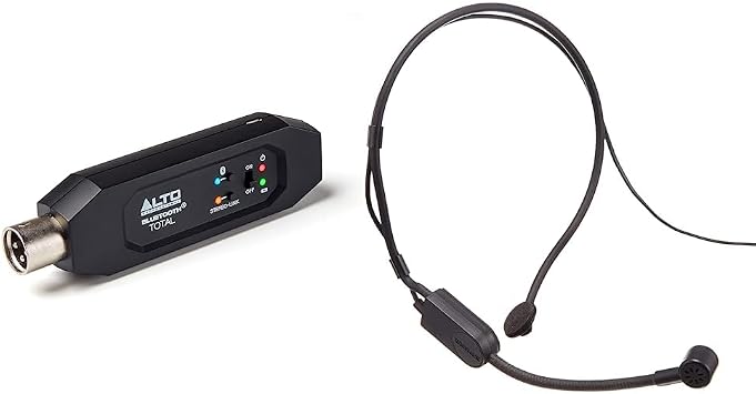 Bluetooth Total 2 - XLR Equipped Rechargeable Bluetooth Receiver for Mixing Desk/Audio Mixer Setups and Active PA Systems & Shure PGA31-TQG Headworn Microphone Wireless