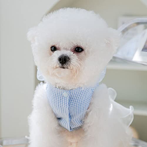 Harikaji Dog Harness Dress, No Pull Sweet Bow Plaid Dog Dress, Lace Pearl Dress Soft Tutu Vest Pet Clothes For Cats Puppy Small Dogs L #TOP7