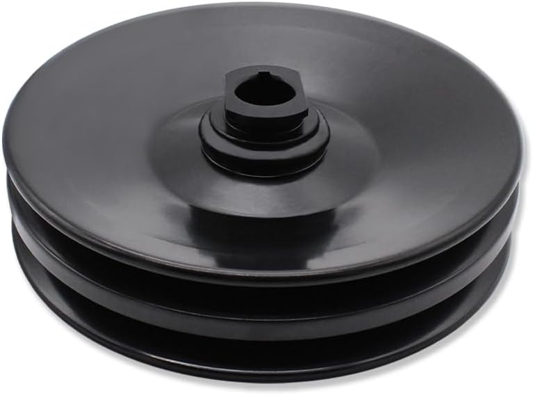 For Chevy BBC SBC Saginaw Style Power Steering Pump w/Double Groove Pulley 5/8" Keyway Black