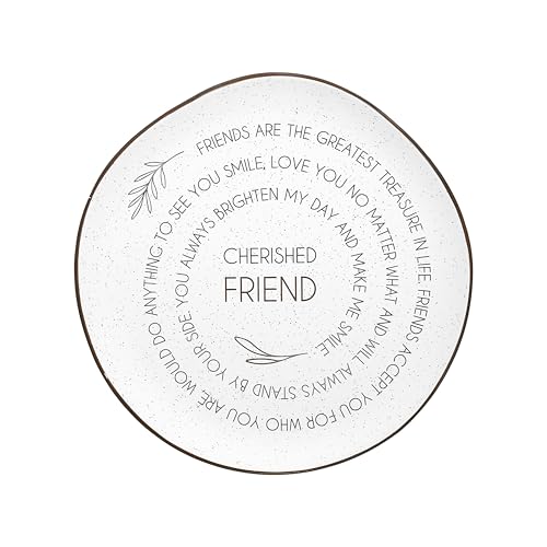 Pavilion Gift Company - Cherished Friend - 10.5" Serving Tray Platter Plate Thanksgiving Fall Serveware Friendship Bestie Best Friend BFF