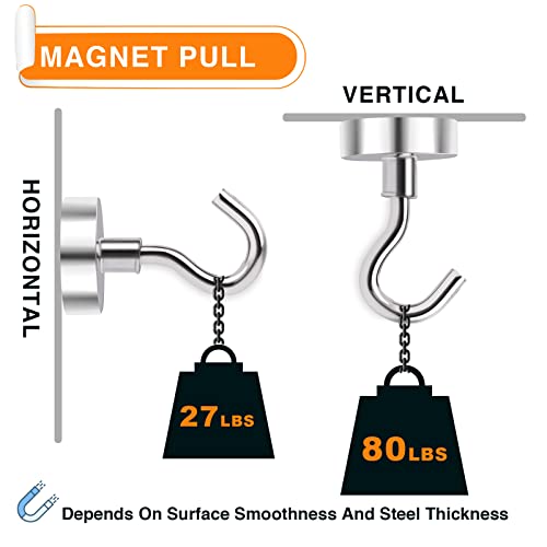 Mikede Magnetic Hooks, 80 Lbs Heavy Duty Earth Magnets With Hooks For Cruise Cabin thumb #1