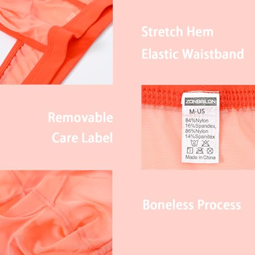 JINSHI Men's Sexy Transparent Thongs Underwear See Through T-Back With Bulge Pouch, Mesh G-string Butt-Flaunting Elephants4