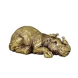 YHHRESINHOME 7-Inch Mini Hippo Statue - Resin Hippopotamus Figurine for Car Dashboard, Home Decor & Office Desktop, Cute Animal Ornaments for Shelf/Cabinet Display