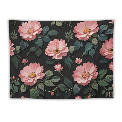 Tapisserie murale pour chambre et dortoir étudiante : tenture tissu fleuri esthétique FHESDCW