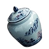 Boîte de conservation en céramique : cette boîte à thé est idéale pour conserver les aliments secs tels que le thé, les céréales, le riz, les légumineuses, les noix, etc