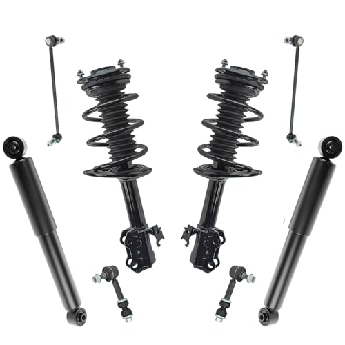 Image of TRQ Front and Rear Suspension Kit Complete Strut & Coil Spring Assembly Shock Absorber Sway Bar Stabilizer Link Compatible with 2006-2012 Toyota RAV4
