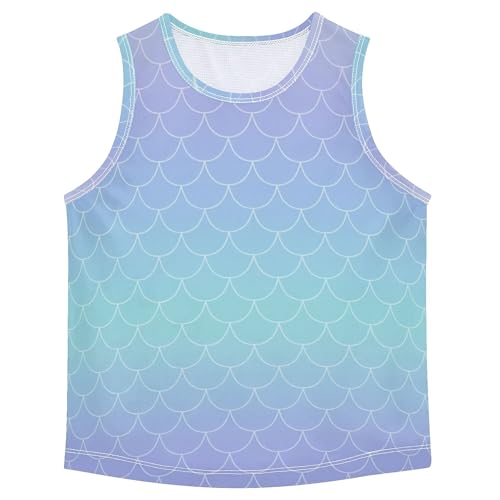 Sea Blue Turquoise Boys' Tank Top Shirt Sleeveless Summer Vest Tee Workout Shirts for Golf Swim Bike Jog 3T
