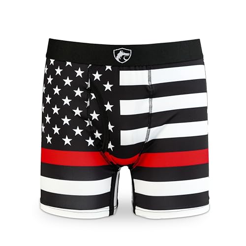 Chacon Tactical Men's American Flag Patriotic Underwear, Stars and Stripes Design (US, Alpha...