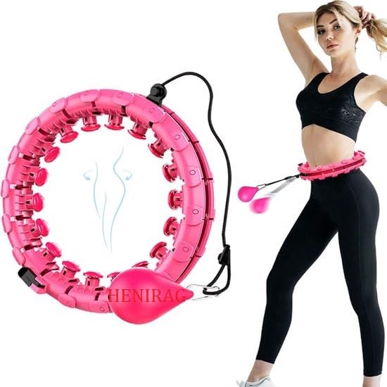 Weighted Hula Hoop Circle for Adult Weight Loss Infinity Hoop Plus Size 24 Detachable Knot 2 in 1 Abdomen Fitness Massage Smart Hula Hoops Fit Sweet Weight Ball for Women Exercise & Beginners-Multi-image-41