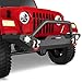 LEDKINGDOMUS Rock Crawler Front Bumper Compatible with 87-06 Jeep Wrangler YJ and TJ with Winch Plate, LED Lights Heavy Duty (Textured Black)