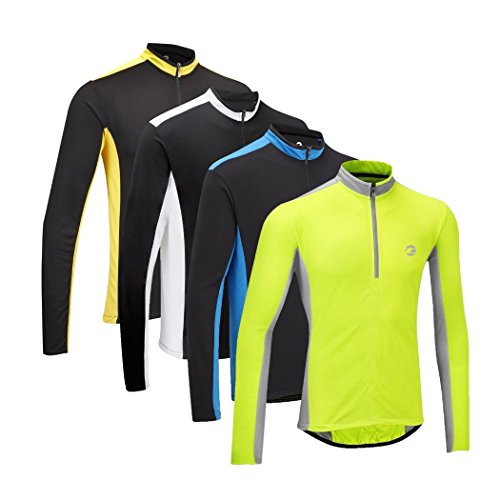 Tenn Mens Coolflo L/S Cycling Jersey - Black/Blue - Lrg