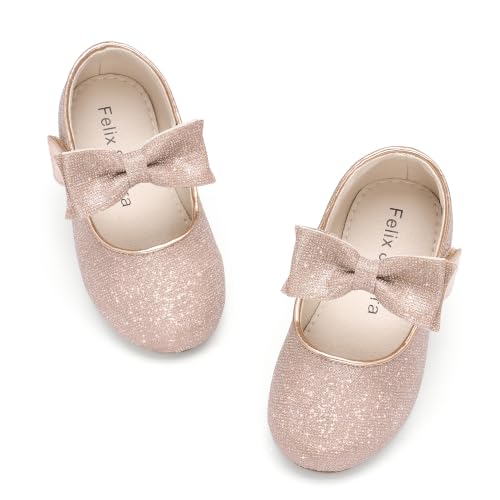 Image of Felix & Flora Toddler Flower Girl Dress Shoes - Girl Ballet Flats Party School Shoes Wedding