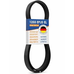 Keilriemen Waschmaschine 1255 EPJ 5 mit Originalcode 00439490 439490 00360829 360829 00678915 678915 für Bosch für Siemens für Neff 02537397 03332160 für Quelle für Privileg | MADE IN GERMANY