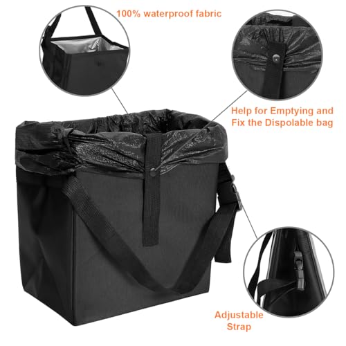 Image of Mandark Car Trash Can, Waterproof Leakproof Vehicle Hanging Storage Bag with Large Capacity, Collapsible Automotive Interior Garbage Container Accessories, Universal for SUV, Sedan, Truck