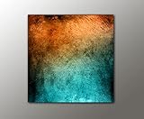  100x100 cm !!! - türkis orange + (Vintage_Style_13-100x100cm) abstraktes Bild knallige Farben RIESEN-FORMAT Bilder auf Leinwand und Keilrahmen