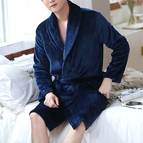 Albornoz de invierno para hombre, bata de casa cálida y cómoda 3