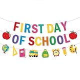 First Day Of School Banner Decor, Back To School Garland Decor, First Day Of School's Decorations For Home Classroom Office Party Supplies (Firsts Day)
