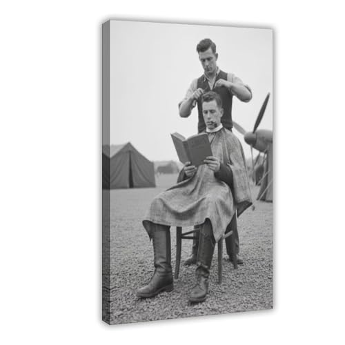 Soldier's Haircut Art Print Poster, Framed Design Prints,Minimalist Classic Decor