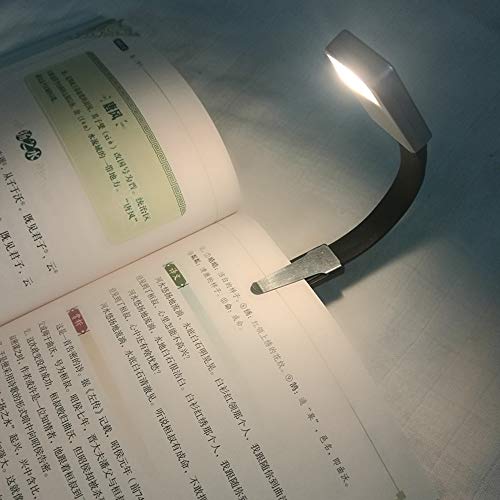 HJ Stay Real LED Iluminación para lectura Recargable USB,Clip Luz de lectura con brillo ajustable, Plegable ajustable, para libros, Kindle, iPad, portátil, etc.