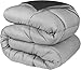 Grand Down All-Season Down Alternative Twin/Twin XL Reversible Comforter, Black/Gray