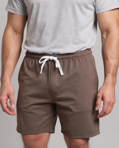 Real Essentials 3 Pack: Men's Cotton 7" French Terry Lounge SweatShorts – Gym Casual Shorts Pockets (Big & Tall Available)2