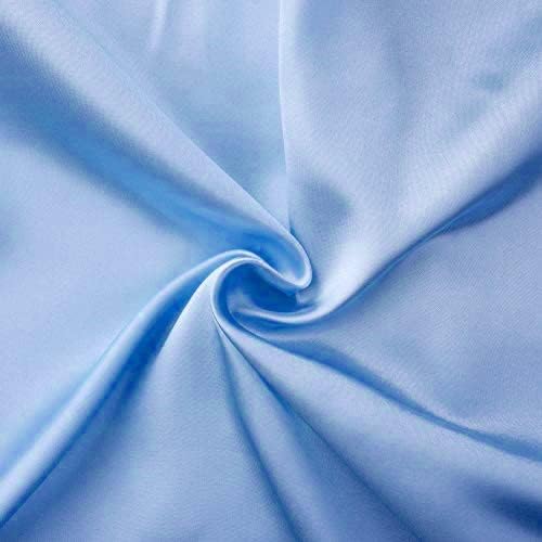 Silky Satin Fitted Sheet Only Classic Luxury Silky Soft Bed Sheets Solid Color (Cyan, Single(90x190+30cm)) - Image 4