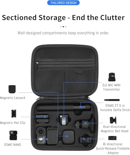 Image of M.G.R.J Portable Carrying Compact Case Cover for DJI Osmo Nano Vlogging Camera with Anti-Water Splash, Anti-Shock & Water-Proof Feature's (Hard|EVA|Black)