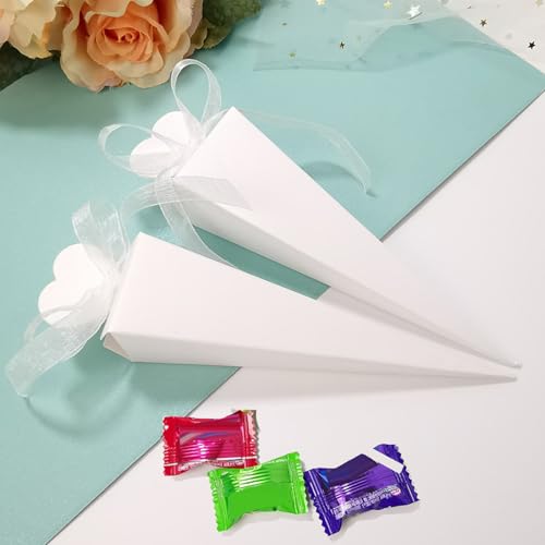 Boîtes à bonbons en cône pour décoration de table de mariage - 6