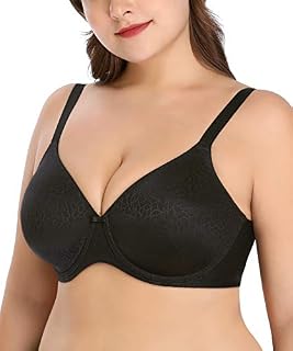 Wingslove Womens Full Figure Minimizer Bra Seamless Underwire T-Shirt Bra Plus Size Unlined