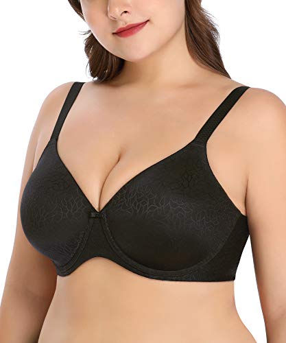 Wingslove Womens Full Figure Minimizer Bra Seamless Underwire T-Shirt Bra Plus Size Unlined
