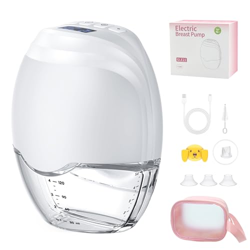 Tiralatte Elettrico Indossabile Portatile, Tutto in Uno Tira Latte Neonati Elettrico, Senza BPA 12 Livelli e 3 Modalità, con Flange da 17/19/21/24 mm, 1 Pezzo