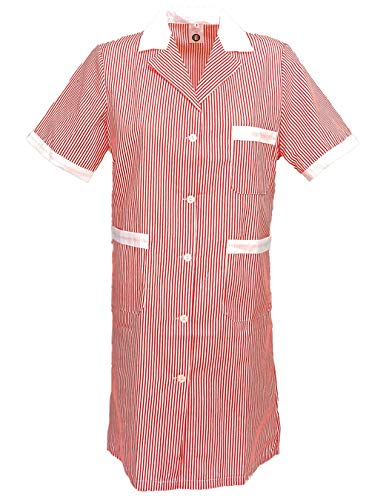 fratelliditalia.org Bata Trabajo Mujer Verano Media Mangas Bolsillos Rigo Maestra Limpieza Doméstica