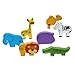Lewo Wooden Wild Animals Chunky Puzzle for Toddlers Preschool Learning Educational Toys 7 Pcs (Wild Animal)