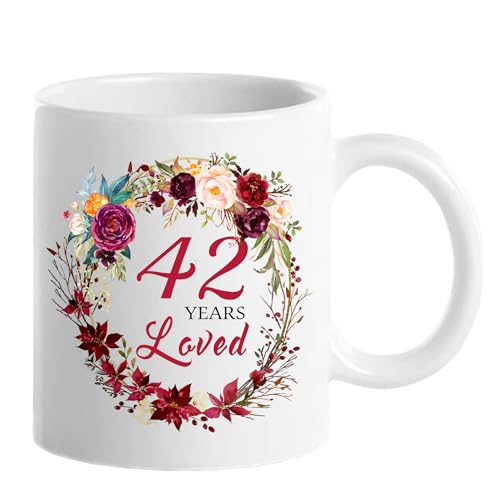 1983 Cadeau d'anniversaire pour femme, cadeau d'anniversaire pour femme avoisinant 42 ans, idée cadeau de fête des mères, cadeau de Noël pour maman, grand-mère, tante, épouse, sœur, tasse 42 ans