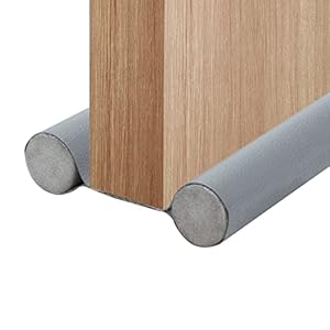 TECDW Tochtstrip voor deuren 95 cm, tochtstopper, op maat te snijden deurafdichting, tochtstopper met dubbele afdichting, tochtstopper voor deuren, deuren, tochtstopper, wasbaar (grijs)