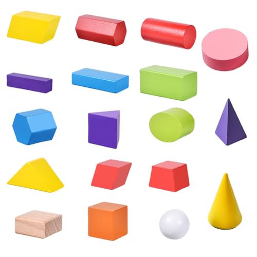Formes 3D pour l'enseignement géométrique et la manipulation active avec 18 blocs en bois