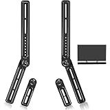 ユニバーサルサウンドバー専用金具 マウントキット 汎用 サウンドバー取り付け金具 賃貸 最大VESA 600x400mm 耐荷重10kg VESA設置 テレビの上下に取り付け可能 テレビや壁に取り付け可能 スピーカーブラケット スピーカーマウント 頑丈 強度 テレビ用延長ブラケット ネジ類付き ブラック (SBR301)