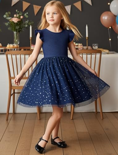 Image of PATPAT Girls Sequin Polka Dot Tutu Princess Birthday Party Dresses 3-4T