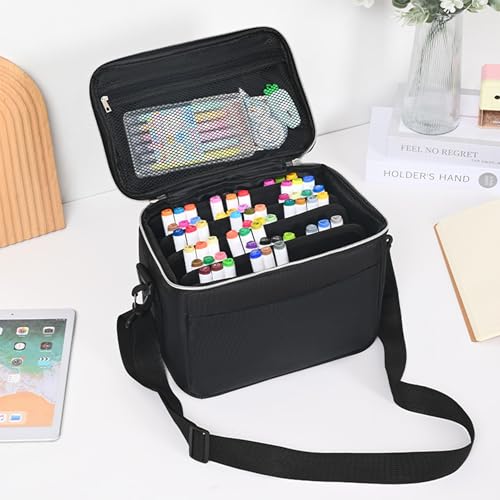 Image of Marker Case, 120 Slots Black Alcohol Marker Case Markers Carrying Bag Holder for Art Sketch Marker, Permanent Paint Marker, Dry Erase Marker, Repair Marker Pen, Color Highlighte Art Supplies